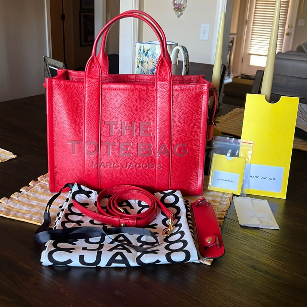 Marc Jacobs Red 'The Tote Bag' Leather Tote
